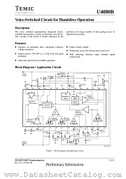 U4080B datasheet pdf TEMIC