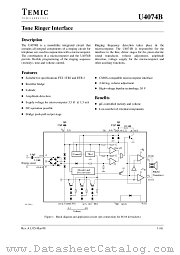 U4074B datasheet pdf TEMIC