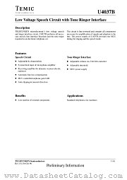 U4037B datasheet pdf TEMIC