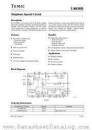 U4030B datasheet pdf TEMIC