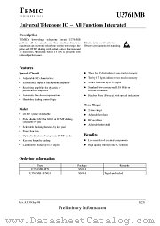 U3761MBS datasheet pdf TEMIC
