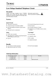 U3760MB datasheet pdf TEMIC