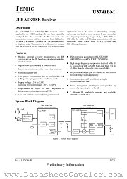 U3741B datasheet pdf TEMIC