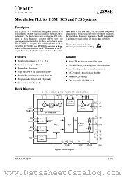 U2895B datasheet pdf TEMIC