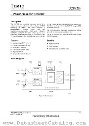 U2892B datasheet pdf TEMIC