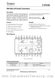 U2763B datasheet pdf TEMIC