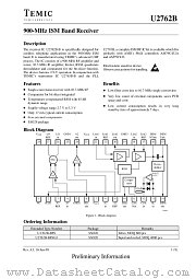 U2762B datasheet pdf TEMIC