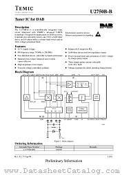 U2750BB datasheet pdf TEMIC