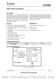 U2740B datasheet pdf TEMIC