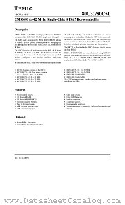 80C31 datasheet pdf TEMIC