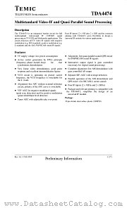 TDA4474 datasheet pdf TEMIC