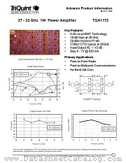 TGA1172 datasheet pdf TriQuint Semiconductor