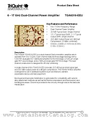 TGA6316-EEU datasheet pdf TriQuint Semiconductor