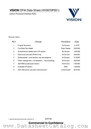 VV0670P001 datasheet pdf VLSI Vision Limited