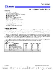 W981216AH datasheet pdf Winbond Electronics
