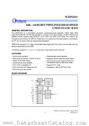 W25P243A datasheet pdf Winbond Electronics