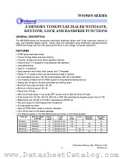 W91560N datasheet pdf Winbond Electronics