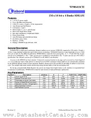 W986416CH datasheet pdf Winbond Electronics