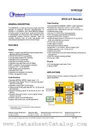 W9922QF datasheet pdf Winbond Electronics