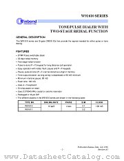 W91610 datasheet pdf Winbond Electronics