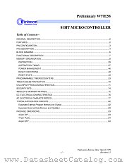 W77E58 datasheet pdf Winbond Electronics
