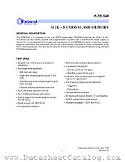 W29C040 datasheet pdf Winbond Electronics