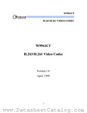 W9961CF datasheet pdf Winbond Electronics