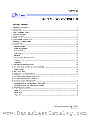 W77E58/P/F datasheet pdf Winbond Electronics