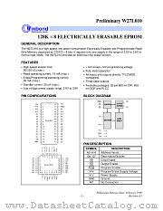 W27L010,P datasheet pdf Winbond Electronics