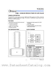 W24L010AJ,T,Q datasheet pdf Winbond Electronics