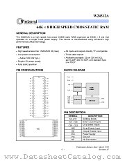 W24512AJ,T datasheet pdf Winbond Electronics