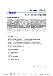 W78LE516 datasheet pdf Winbond Electronics