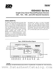 ISD4002-SERIES datasheet pdf Winbond Electronics