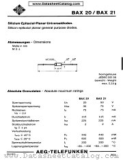 BAX21 datasheet pdf AEG-TELEFUNKEN