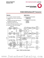 W3020 datasheet pdf Agere Systems