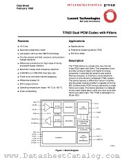 T7502 datasheet pdf Agere Systems