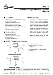 AIC1117-50 datasheet pdf Analog Integrations Corporation