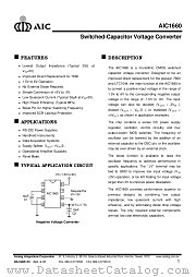 AIC1660 datasheet pdf Analog Integrations Corporation