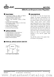 AIC1722 datasheet pdf Analog Integrations Corporation