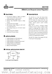 AIC1723-37CY datasheet pdf Analog Integrations Corporation