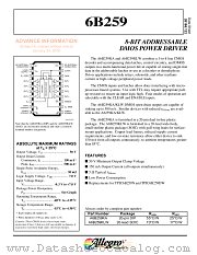 A6B259 datasheet pdf Allegro MicroSystems