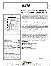 A6275SA datasheet pdf Allegro MicroSystems