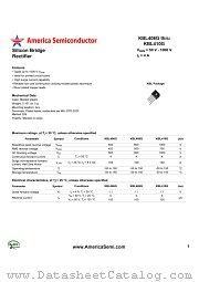 KBL408G datasheet pdf America Semiconductor