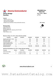KBL606G datasheet pdf America Semiconductor