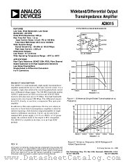 AD8015 datasheet pdf Analog Devices