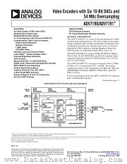 ADV7191 datasheet pdf Analog Devices