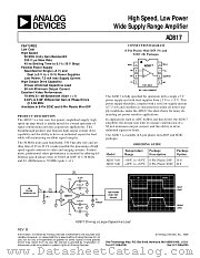 AD817 datasheet pdf Analog Devices