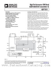 ADF7010 datasheet pdf Analog Devices