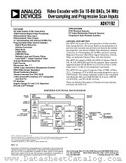 ADV7192 datasheet pdf Analog Devices
