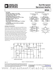 OP220 datasheet pdf Analog Devices